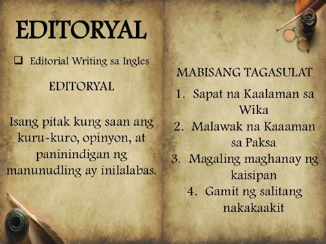 example of editorial writing in journalism tagalog|DSPC .